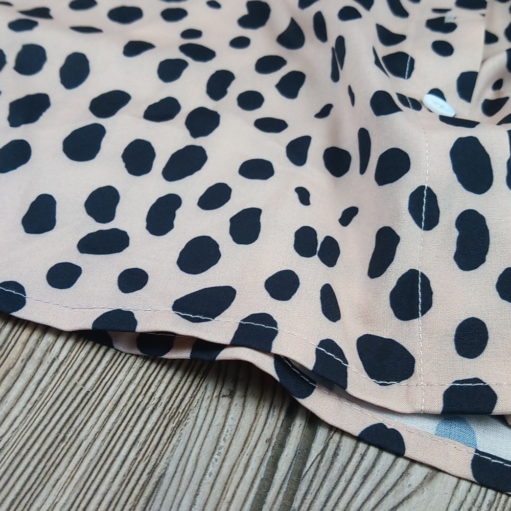 Silky Pattern Print Button Down Front Blouse Top - image 8